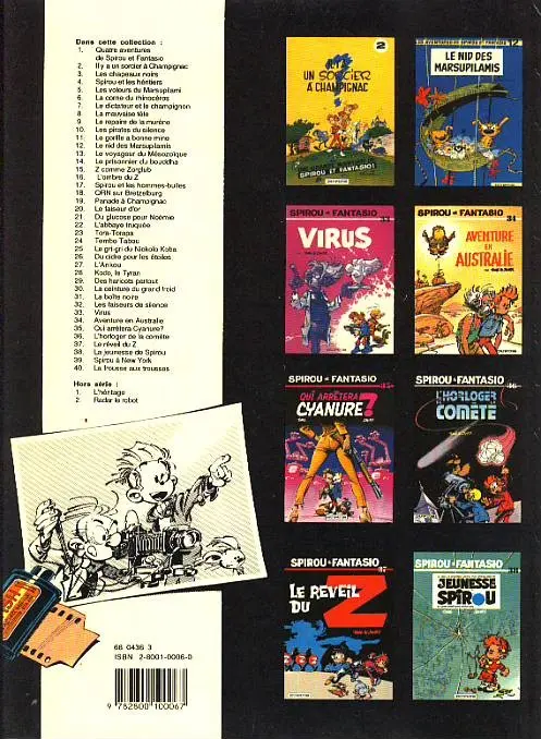 Verso de l'album Spirou et Fantasio Tome 4 Spirou et les héritiers