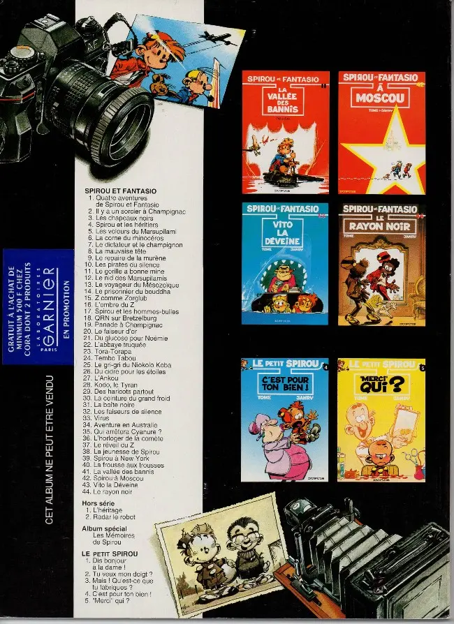 Verso de l'album Spirou et Fantasio Tome 8 La mauvaise tête
