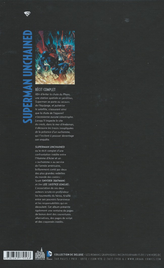 Verso de l'album Superman Unchained