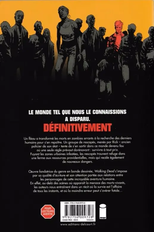 Verso de l'album Walking Dead Tome 2 Cette vie derrière nous