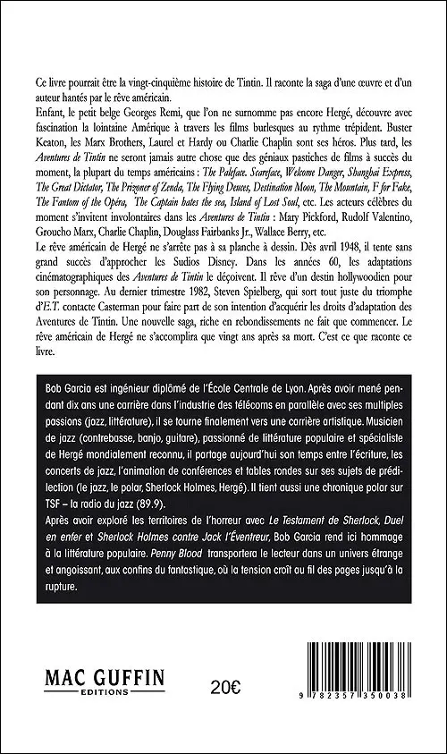 Verso de l'album Tintin - Le rêve américain De la bédé au film ...