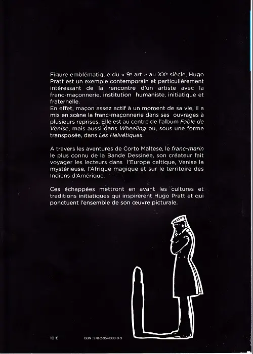 Verso de l'album Corto Maltese et les secrets de l'initiation