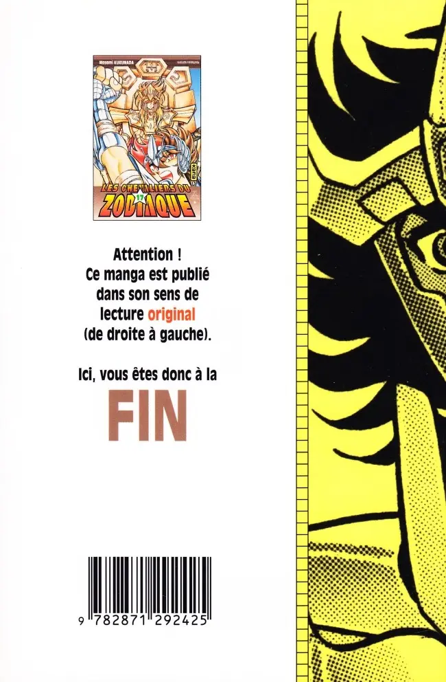 Verso de l'album Saint Seiya - Les Chevaliers du Zodiaque 17 Le Chant d'Athéna