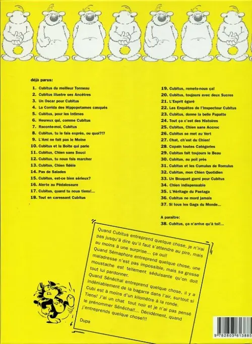 Verso de l'album Cubitus Tome 37 Si tous les gags du monde...