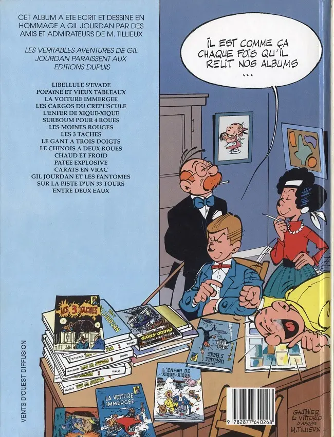Verso de l'album Gil Jourdan Les enquêtes de leurs amis
