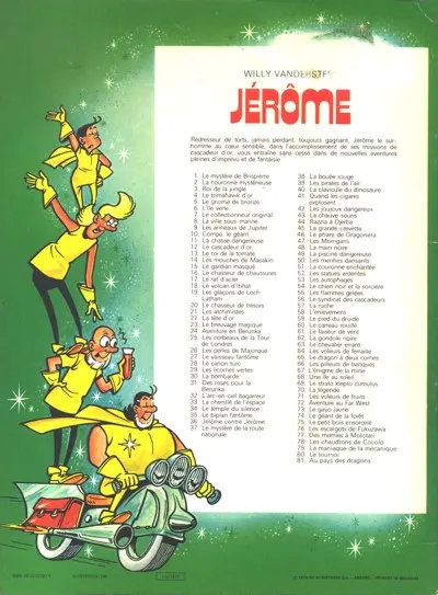 Verso de l'album Jérôme Tome 81 Au pays des dragons