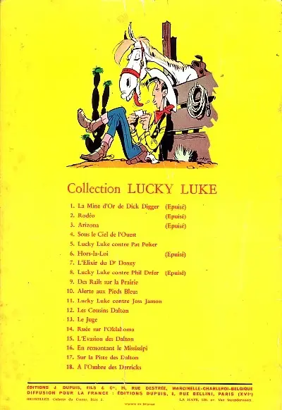 Verso de l'album Lucky Luke Tome 19 Les rivaux de Painful Gulch