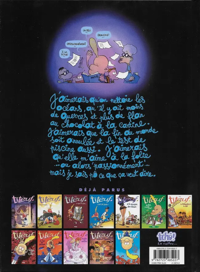 Verso de l'album Titeuf Tome 13 à la folie !