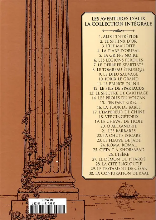 Verso de l'album Alix La collection Tome 12 Le fils de Spartacus