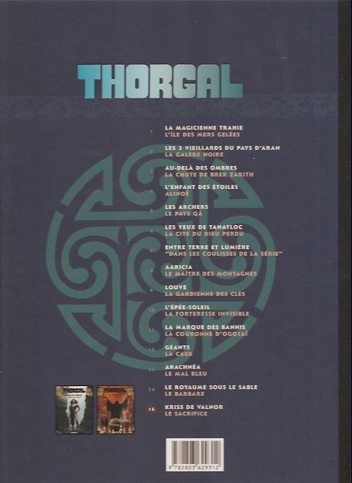 Verso de l'album Thorgal Tome 15 Kriss de Valnor / Le sacrifice