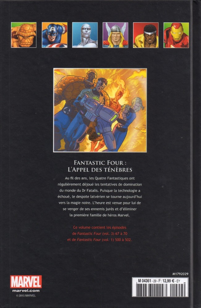Verso de l'album Marvel Comics - La collection de référence Tome 29 Fantastic Four - L'appel des ténèbres