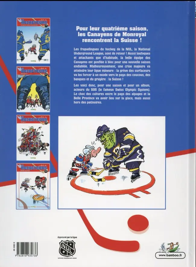 Verso de l'album Les Canayens de Monroyal - Les Hockeyeurs Tome 4 Rondelle de gruyère