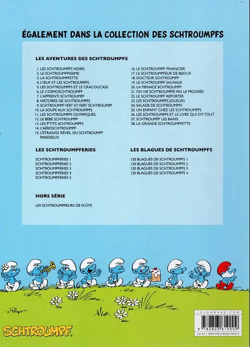 Verso de l'album Les Schtroumpfs Tome 22 Le schtroumpf reporter