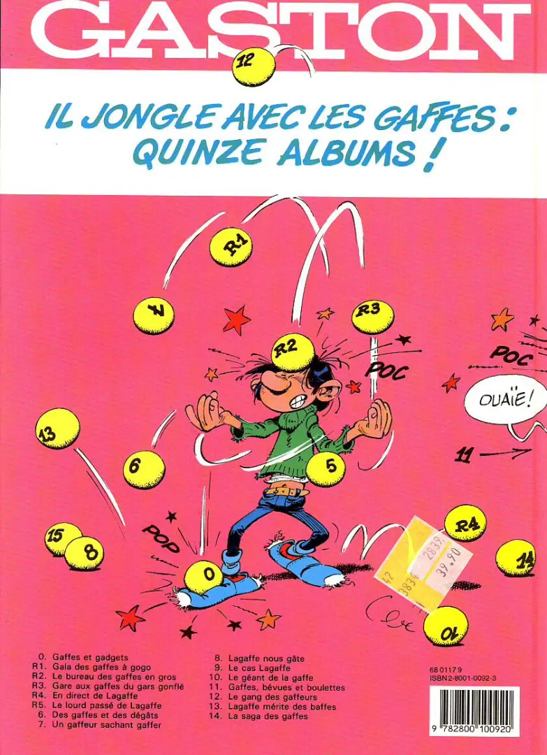 Verso de l'album Gaston Tome 10 Le géant de la gaffe