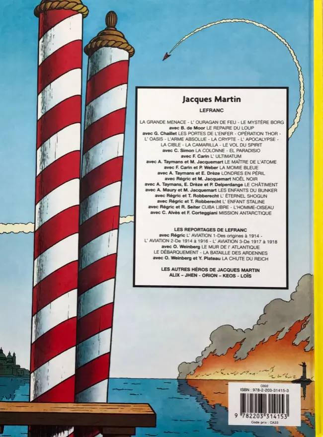 Verso de l'album Lefranc Tome 15 El Paradisio