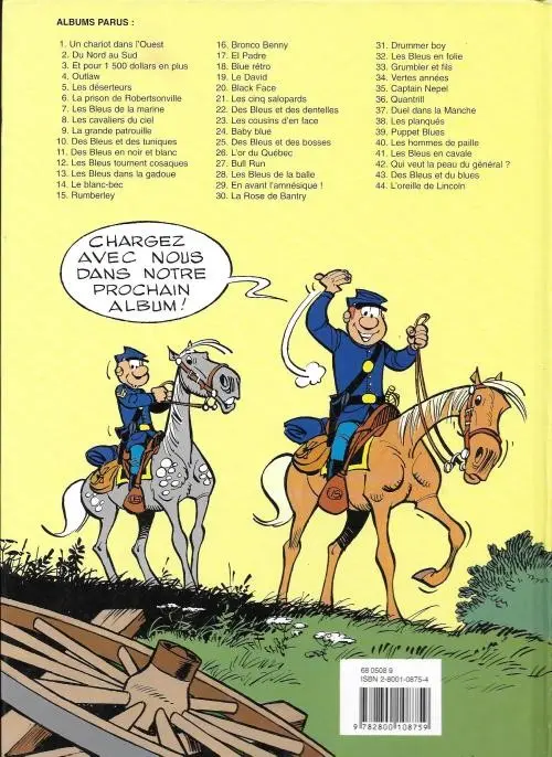 Verso de l'album Les Tuniques Bleues Tome 18 Blue rétro