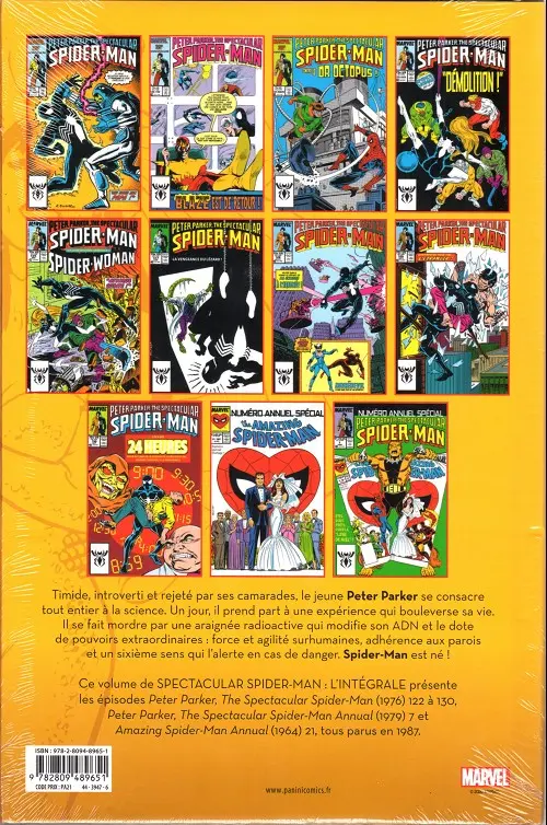 Verso de l'album Spectacular Spider-Man Tome 11 1987