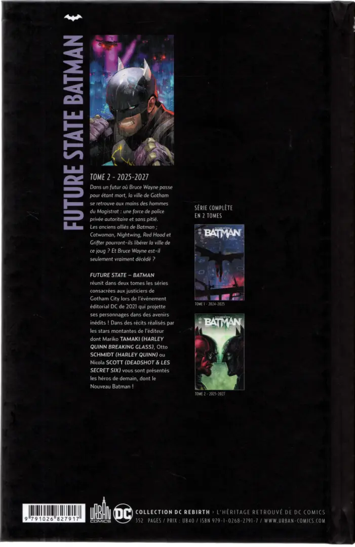 Verso de l'album Future State Batman Tome 2 2025-2027