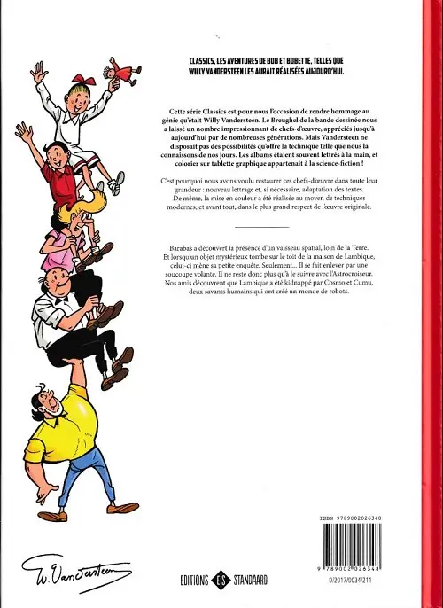 Verso de l'album Bob et Bobette 11 Les cavaliers de l'espace