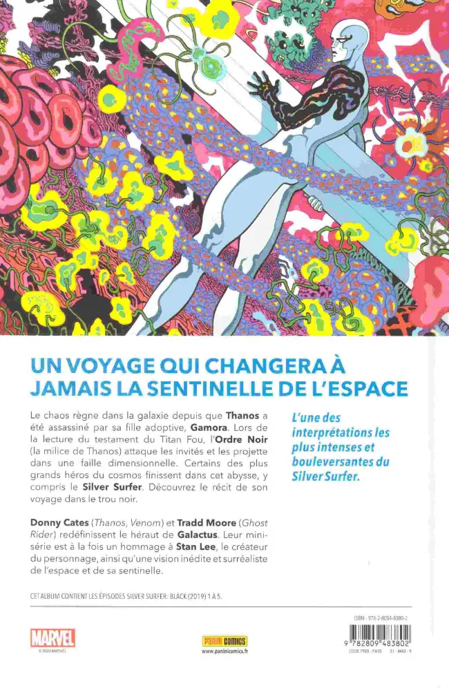 Verso de l'album Silver Surfer : Black