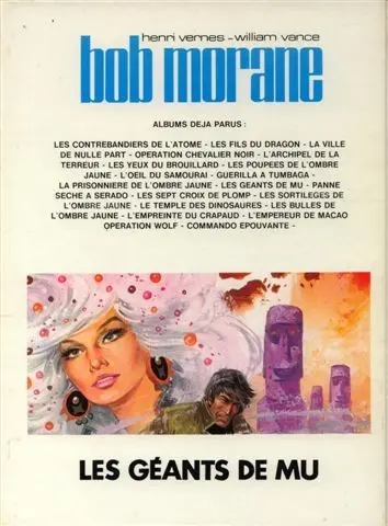 Verso de l'album Bob Morane Tome 20 Les géants de Mu