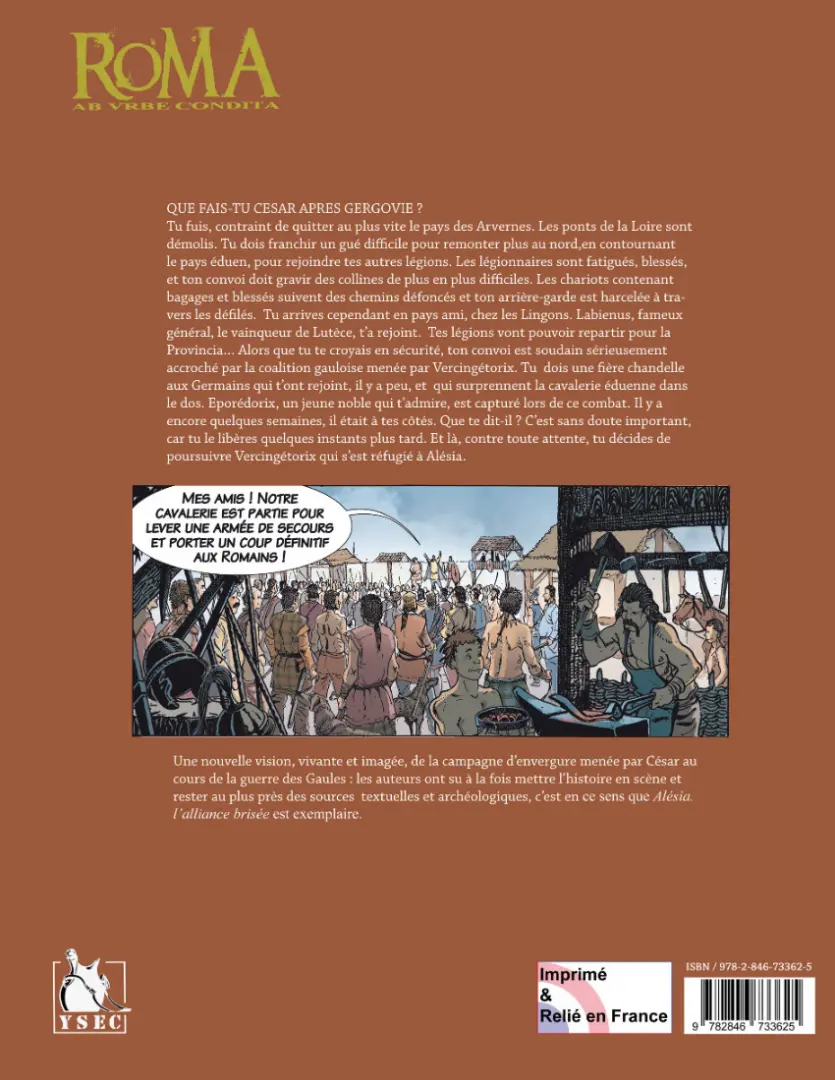 Verso de l'album Roma AB VRBE Condita Tome 1 Alésia