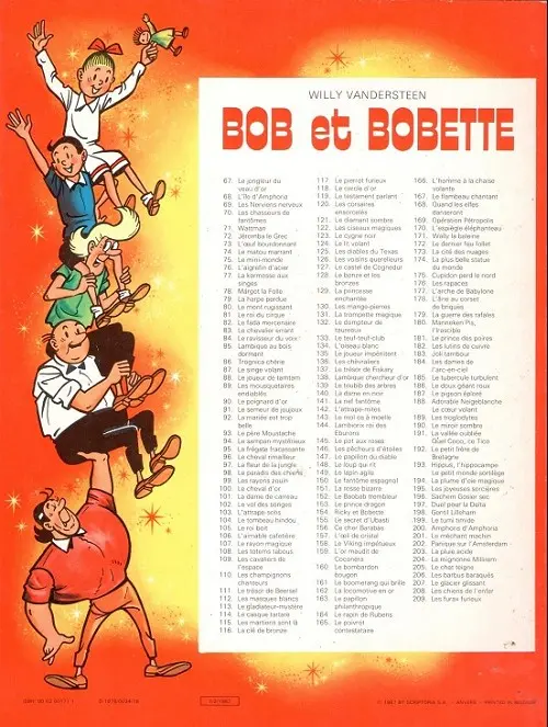 Verso de l'album Bob et Bobette Tome 78 Margot la folle