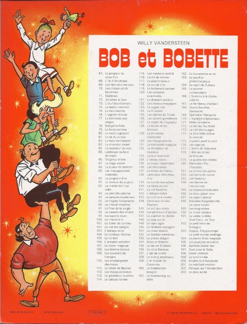 Verso de l'album Bob et Bobette Tome 113 Le Gladiateur-mystère