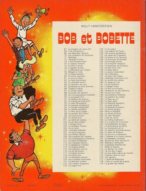 Verso de l'album Bob et Bobette Tome 172 Le dernier feu follet