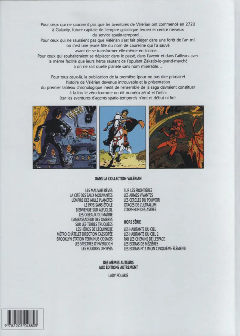 Verso de l'album Valérian Tome 0 Les mauvais rêves