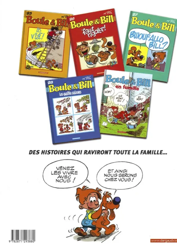 Verso de l'album Boule & Bill Tome 25 Les v'là!