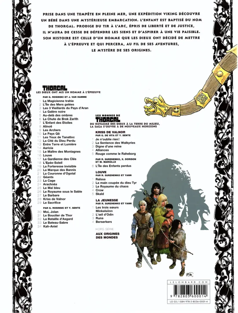 Verso de l'album Thorgal Tome 3 Les 3 vieillards du Pays d'Aran