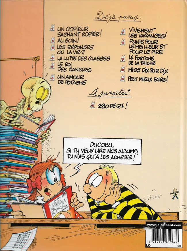 Verso de l'album L'Élève Ducobu Tome 10 Miss Dix sur Dix