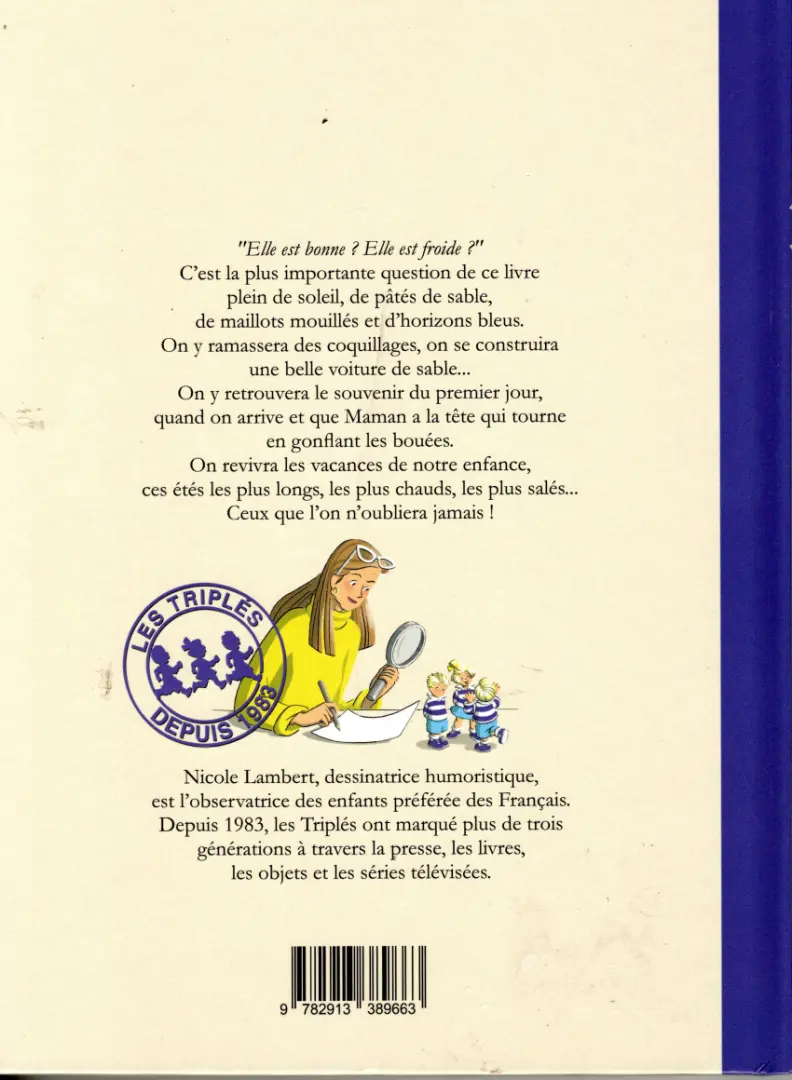 Verso de l'album Les Triplés Tome 17 Les triplés à la plage