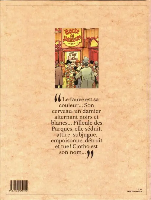 Verso de l'album Clotho Tome 1 Le gambit des innocents