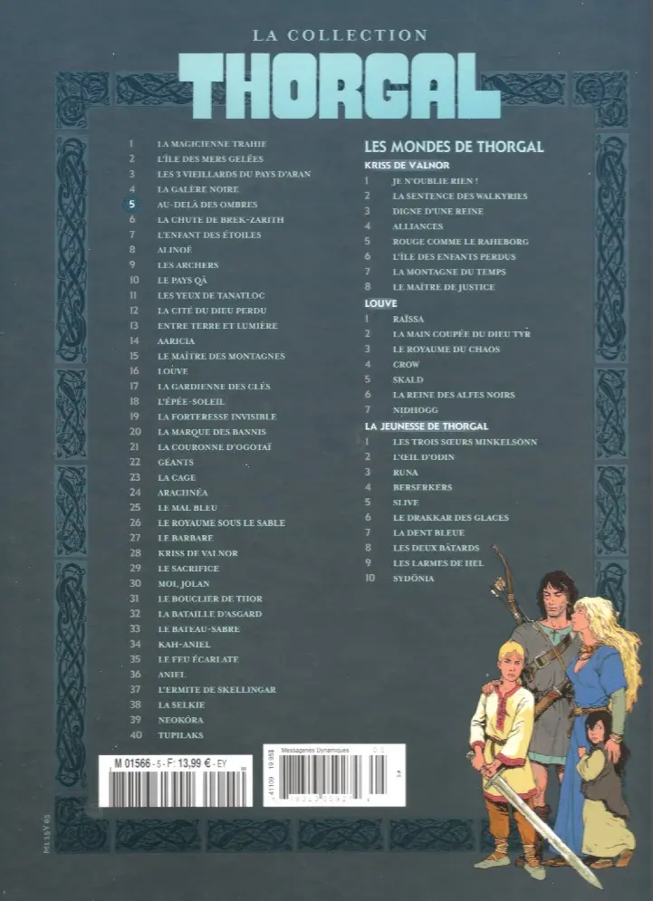 Verso de l'album Thorgal - La collection Tome 5 Au-delà des ombres