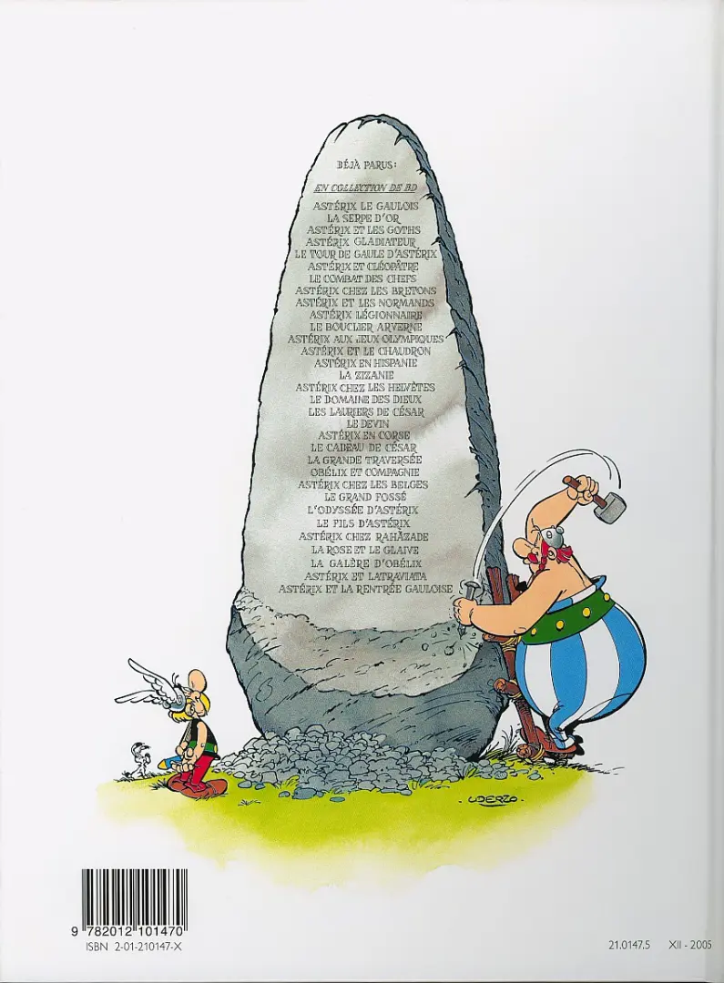 Verso de l'album Astérix Tome 15 La Zizanie
