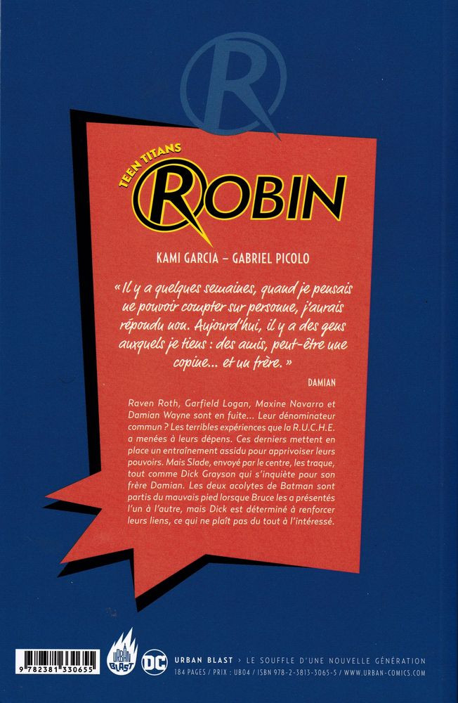 Verso de l'album Teen Titans - Robin