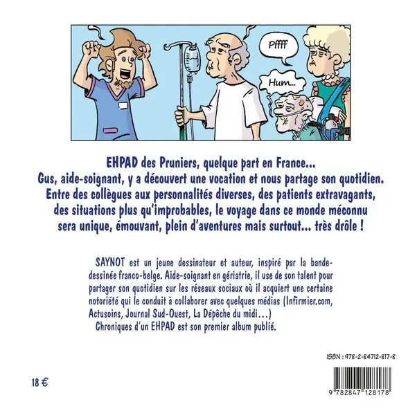Verso de l'album Chroniques d'un EHPAD