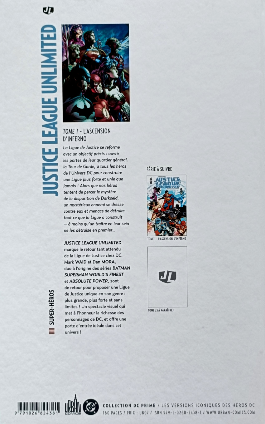 Verso de l'album Justice League Unlimited Tome 1 L'ascension d'Inferno