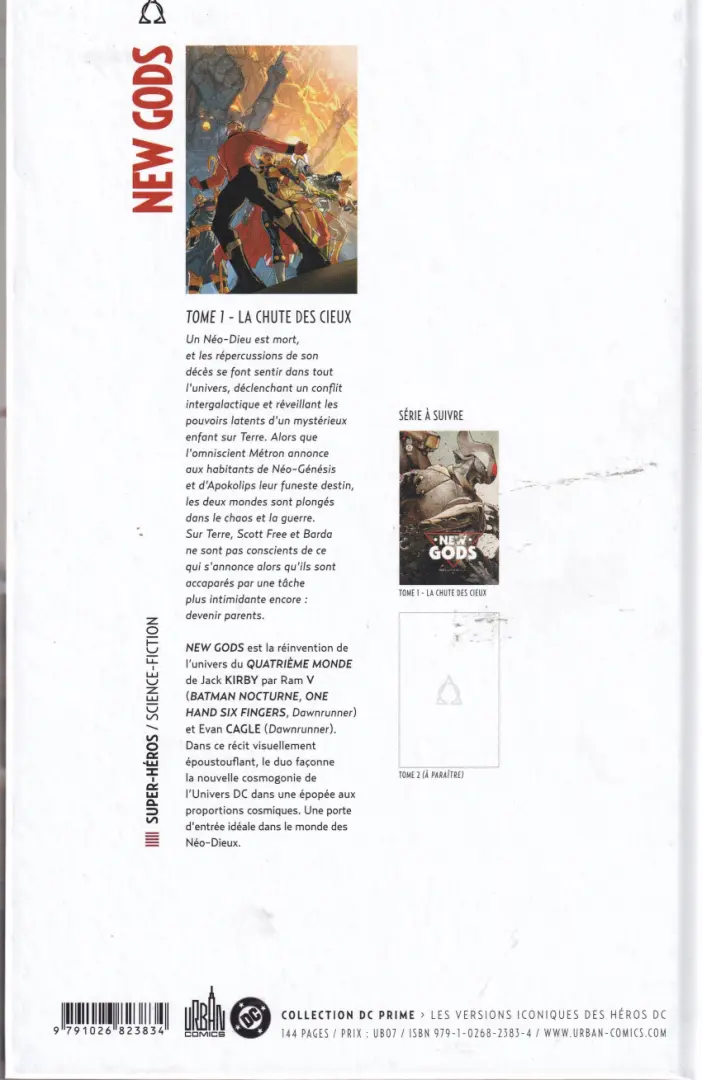 Verso de l'album New Gods Tome 1 La chute des dieux