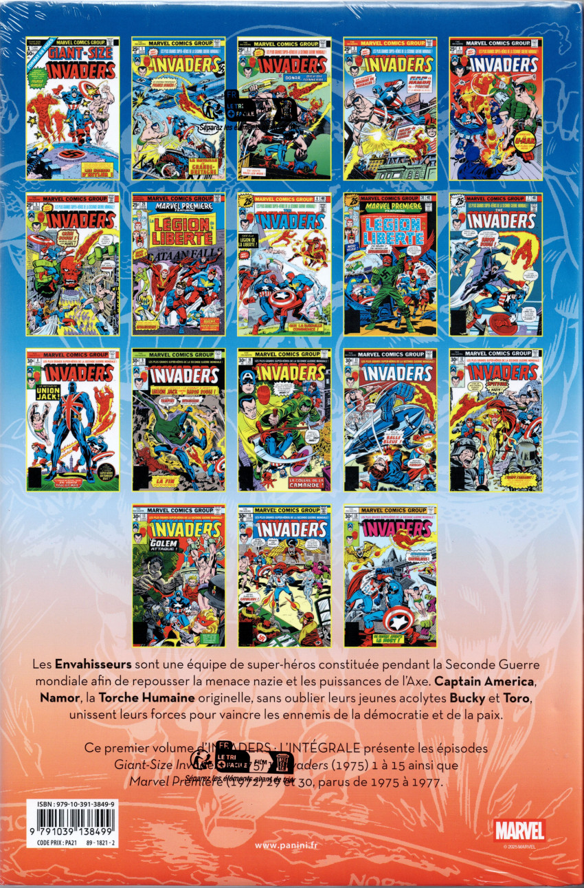Verso de l'album Invaders - L'intégrale 1 1975-1977