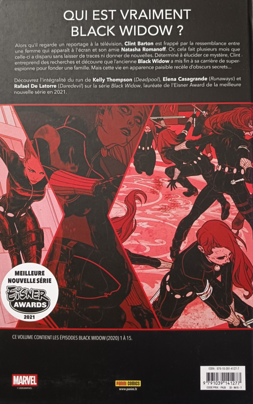 Verso de l'album Black Widow Des Liens Indéfectibles