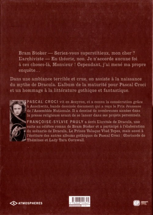 Verso de l'album Dracula Tome 1 Dracula, le Prince Valaque Vlad Tepes