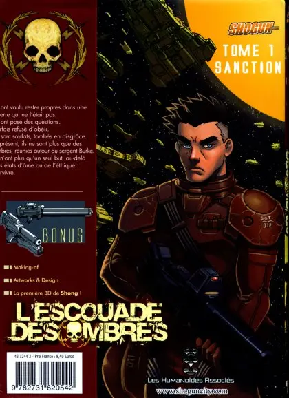 Verso de l'album L'Escouade des ombres Tome 1 Sanction