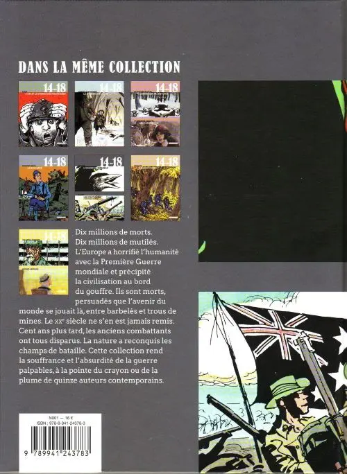 Verso de l'album 14-18 en BD Tome 5 L'ombre du corbeau + les celtiques - 3 histoires courtes