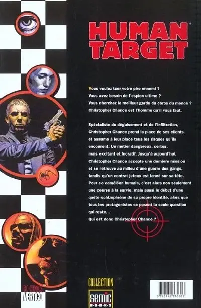 Verso de l'album Human Target Tome 1