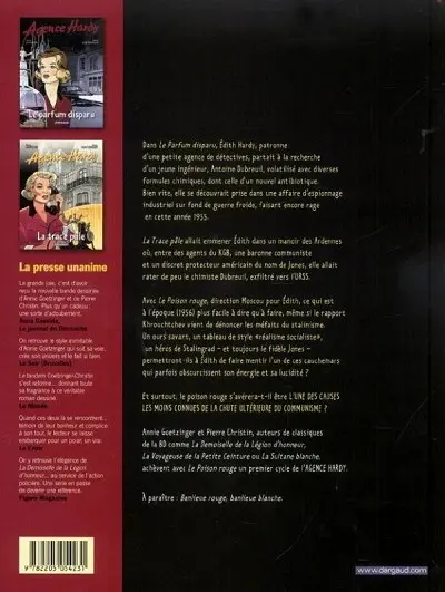 Verso de l'album Agence Hardy Tome 3 Le poison rouge
