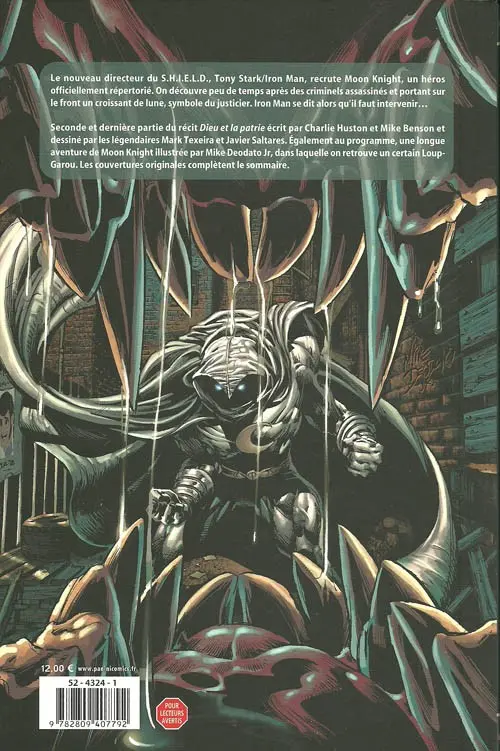 Verso de l'album Moon Knight Tome 4 Dieu et la patrie (II)