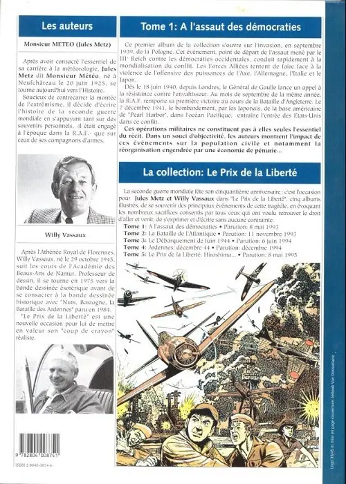Verso de l'album Le Prix de la liberté Tome 1 A l'assaut des démocraties